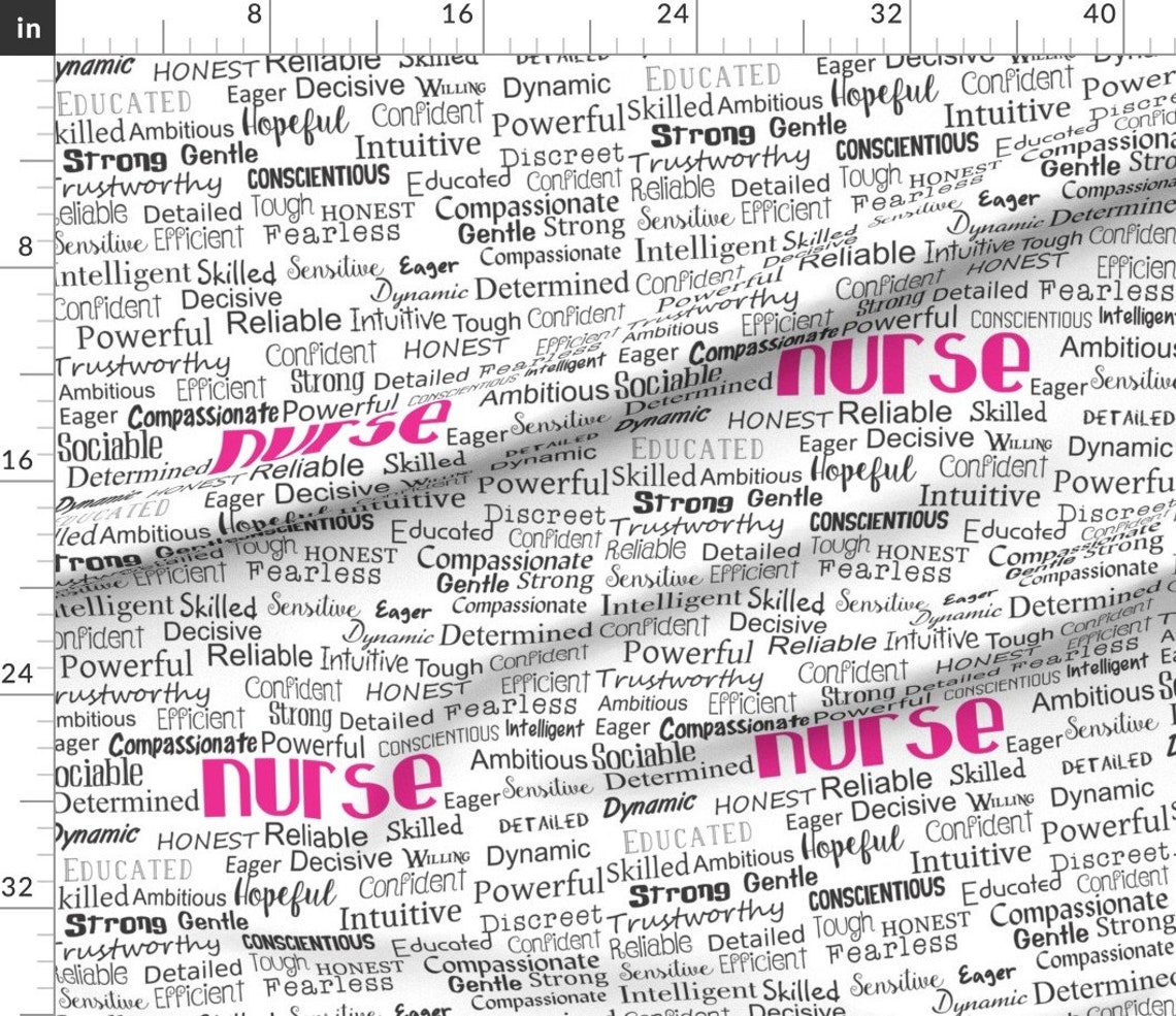 Support Nurses Fabric Nurse Adjectives by Hot4tees Bgyahoo Etsy
