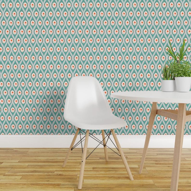Atomic Mid Century Modern - Turquoise Orange Grey by Emilyannstudio ...