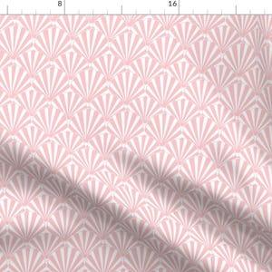 Art Deco Shell Fabric - Pink Shell / Seashell / Clamshell By Magentarosedesigns - Art Deco Shell Cotton Fabric By The Yard With Spoonflower