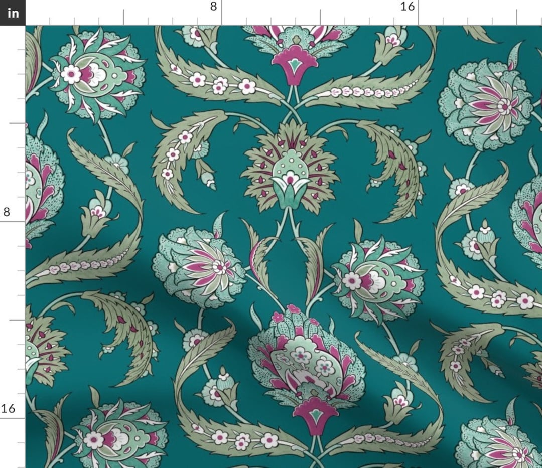 Arabesque Fabric the Arabesque Faience Nightwind on - Etsy