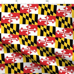 Maryland Fabric  - Maryland Flags By Elramsay - Maryland State Flag Cotton Fabric By The Yard With Spoonflower