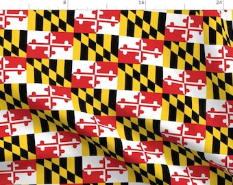 Maryland Fabric  - Maryland Flags By Elramsay - Maryland State Flag Cotton Fabric By The Yard With Spoonflower