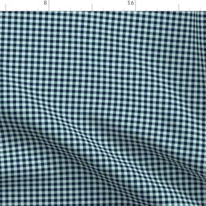 Buffalo Check Blue Gingham Fabric - Crystal Blue + Navy Buffalo Plaid By Gingerlous - Blue Plaid Cotton Fabric By The Yard With Spoonflower