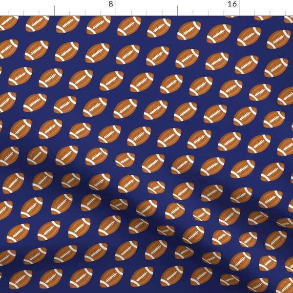 Football Fabric - Football Go Team 03 By Prettygrafik - Dark Blue Navy Football Sports Team Cotton Fabric By The Yard With Spoonflower