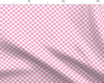 Pink Gingham Fabric - Pink Gingham By Snapdragonandfinn - Pink Gingham Preppy Nursery Plaid Cute Cotton Fabric By The Yard With Spoonflower