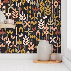 Scandi Floral Wallpaper Scandi Meadow Earthy by Dj-v Gray - Etsy