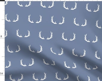 Antlers Fabric - Antlers Blue By Littlearrowdesign - Antlers Boho Southwestern Baby Nursery Decor Cotton Fabric By The Yard With Spoonflower