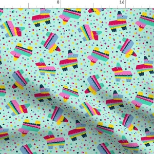 Pinata Party Fabric -Piñata Party! By Nadiahassan- Pinata Birthday Party Fiesta Hispanic Colorful Cotton Fabric By The Yard With Spoonflower