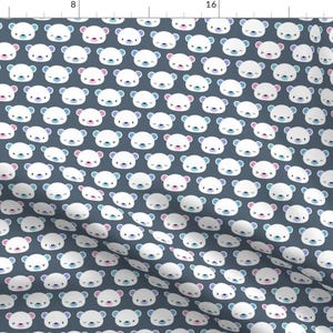 Kawaii Polar Bear Fabric - Cute Polar Bears By Petitspixels - Polar Bear Kawaii Nursery Kids Baby Cotton Fabric By The Yard With Spoonflower