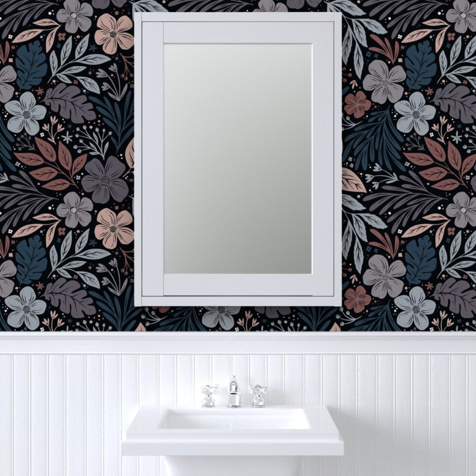 Moody Floral Wallpaper Dark and Moody Floral by | Etsy