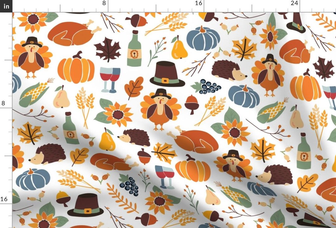 Thanksgiving Material Thanksgiving Motifs Fabric - Thanksgiving by Sandra_hutter_designs ...
