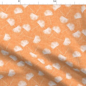 Palm Orange Fabric - Fan Palm - Light Pink On Light Orange - Palm Leaves - Lad19 By Littlearrowdesign - Palm Fabric With Spoonflower