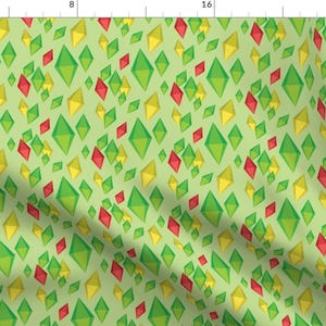 Jewels Green Gemstones Geometric Fabric - Emotion Stones By Robinskarbek - Jewels Geometric Cotton Fabric By The Yard With Spoonflower