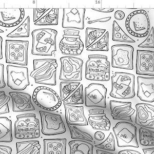 Toast Fabric - I Love Toast! By Littleknids - Food Frenzy Bread Pickle Sandwich Kitchen Decor Cotton Fabric By The Yard With Spoonflower