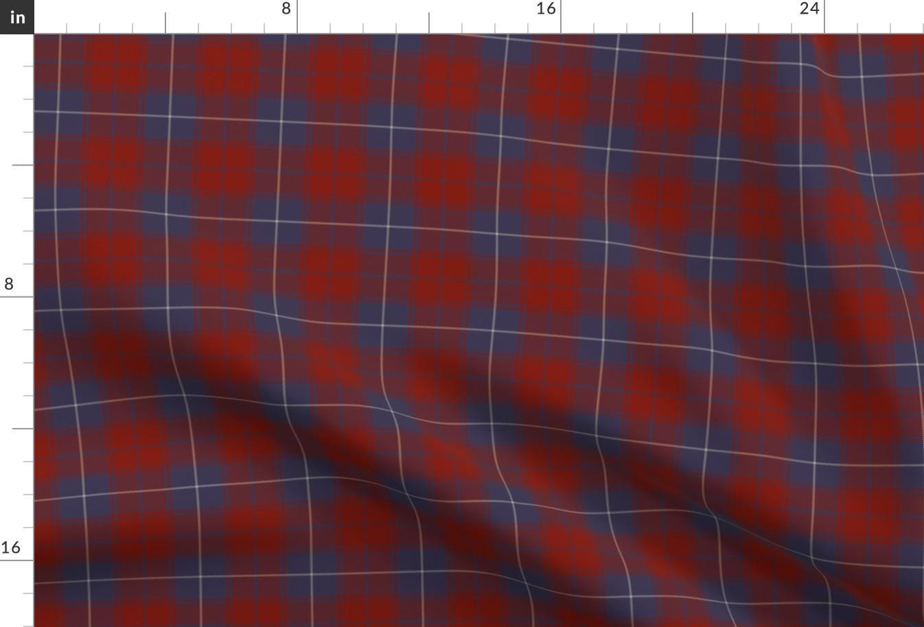 Matthews Blue Red Fabric - Matthews / Mathews Tartan, 3" Muted By Weavingmajor - Matthews Cotton Fabric By The Yard With Spoonflower