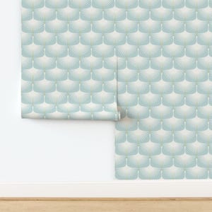 Art Deco Wallpaper - Art Deco Swans By Katerhees - Pastel Light Blue White Birds 1920 Removable Self Adhesive Wallpaper Roll by Spoonflower image 4