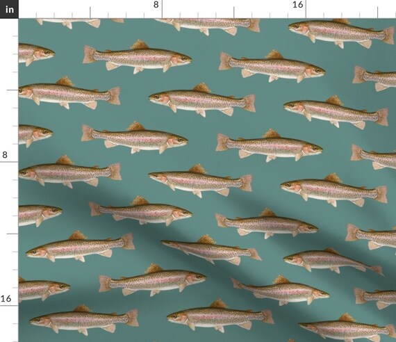 Fish Rainbow Trout Linen Cotton Tea Towels by Spoonflower Set of 2 Fish Rainbow Trout Linen Cotton Tea Towels by Spoonflower Set of 2