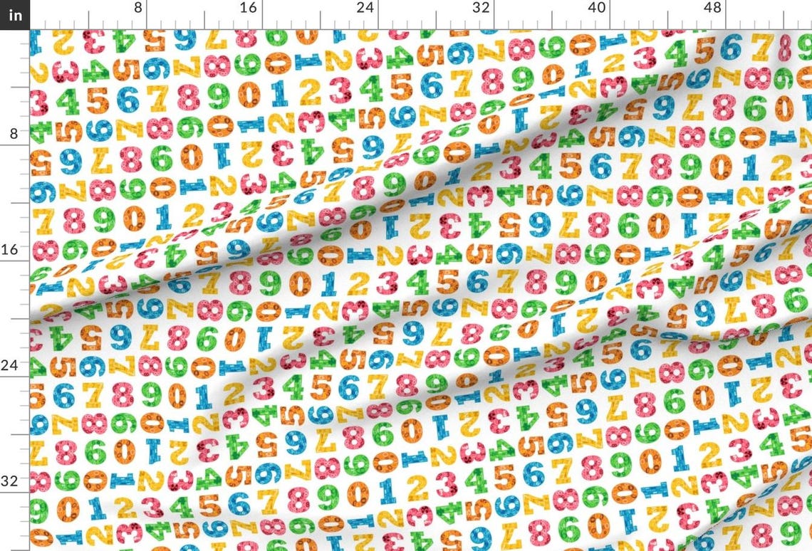 Numbers Fabric - Numbers by Elizabethw - Back to School Math Class ...