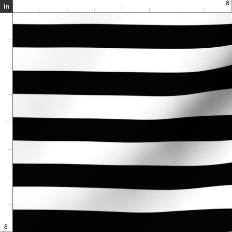 Stripe Fabric Black and White Stripes Fabric by Mint Peony Etsy