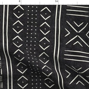 Tribal Mudcloth Fabric - Onyx Mud Cloth by littlearrowdecor - Black White Trendy Modern Aztec Western  Fabric by the Yard by Spoonflower