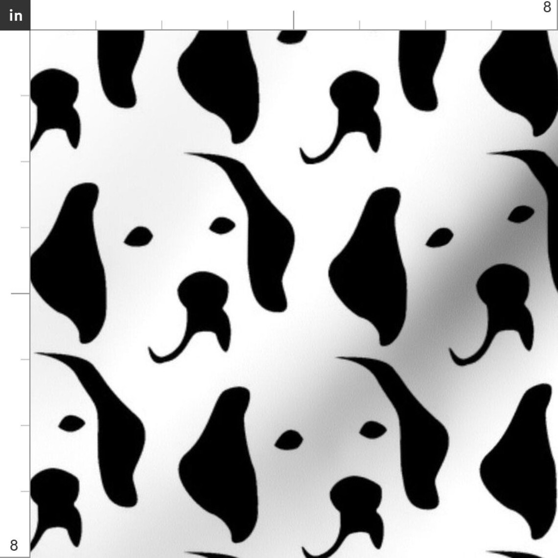 Black and White Dog Fabric Labrador Dog Black By | Etsy