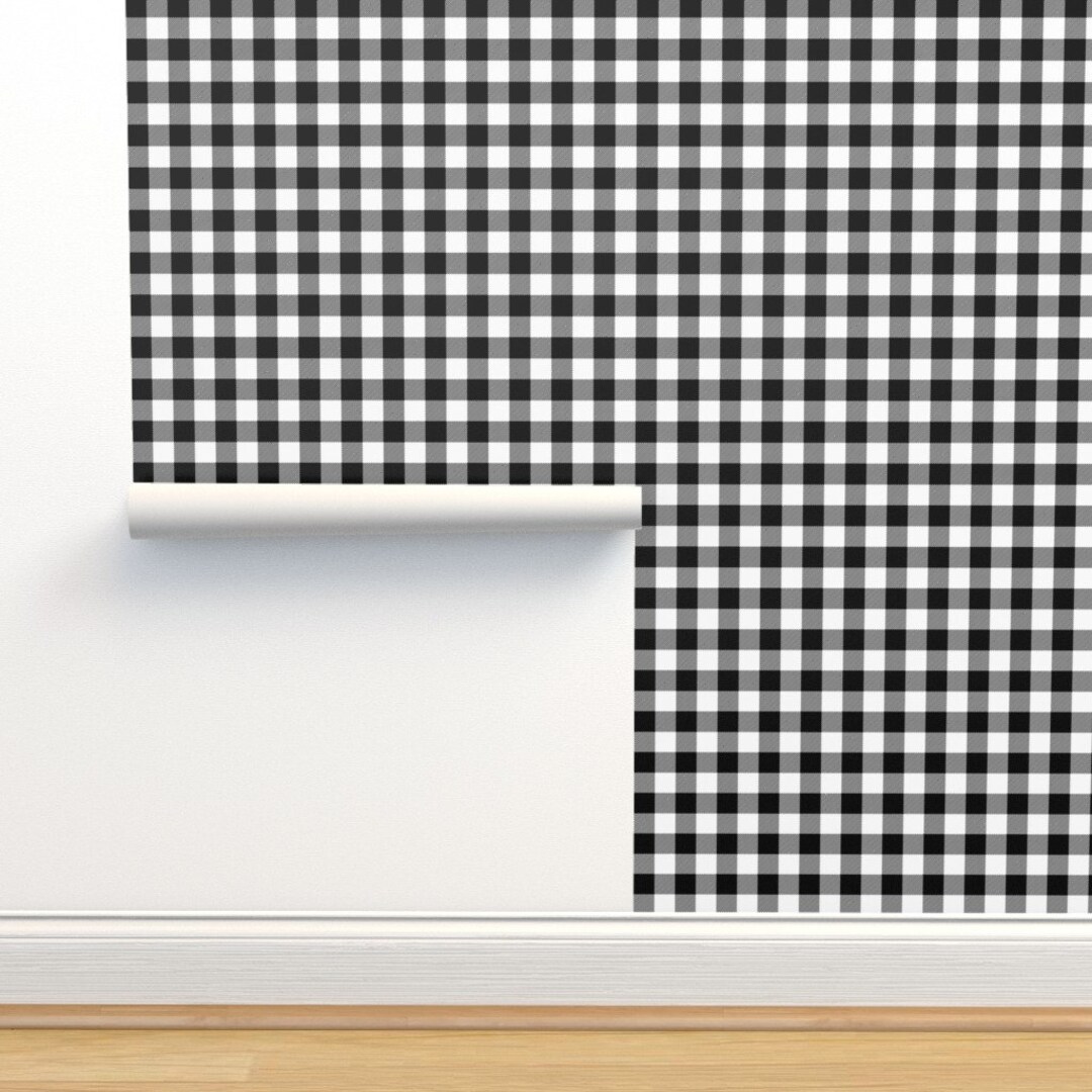 Buffalo Plaid Wallpaper Black Buffalo Check 1 Squares - Etsy
