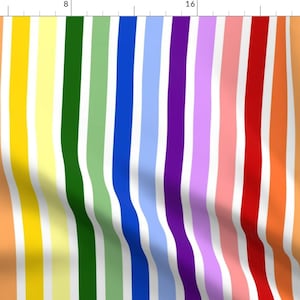 Rainbow Stripes Pattern Fabric - Rainbow Stripes - Bright And Pastels By Joyfulrose - Stripes Cotton Fabric By The Yard With Spoonflower