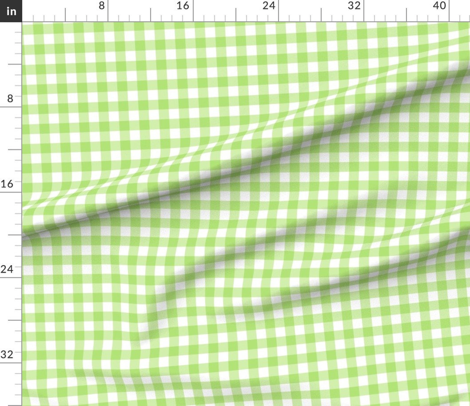 Lime Green Gingham Fabric Green Gingham Plaid by Etsy