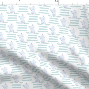 Sleepy Kittens On Stripes Fabric - 4&quot; Boy Kitty Stripes By Shopcabin - Cat Kitty Kitten Baby Boy Cotton Fabric By The Yard With Spoonflower