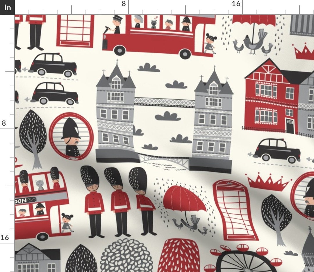 London Fabric London Calling Conversational by Stacyiesthsu Etsy