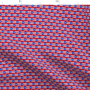 Puerto Rico Fabric - Puerto Rico Flag Small By Flagfabric - Puerto Rico Flag Boricua Cotton Fabric By The Yard With Spoonflower
