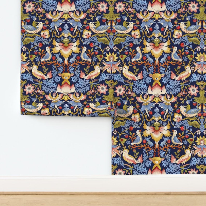 Victorian Wallpaper - Victorian-Fairytale By Gaiamarfurt - William Morris Inspiration Removable Self Adhesive Wallpaper Roll by Spoonflower image 4