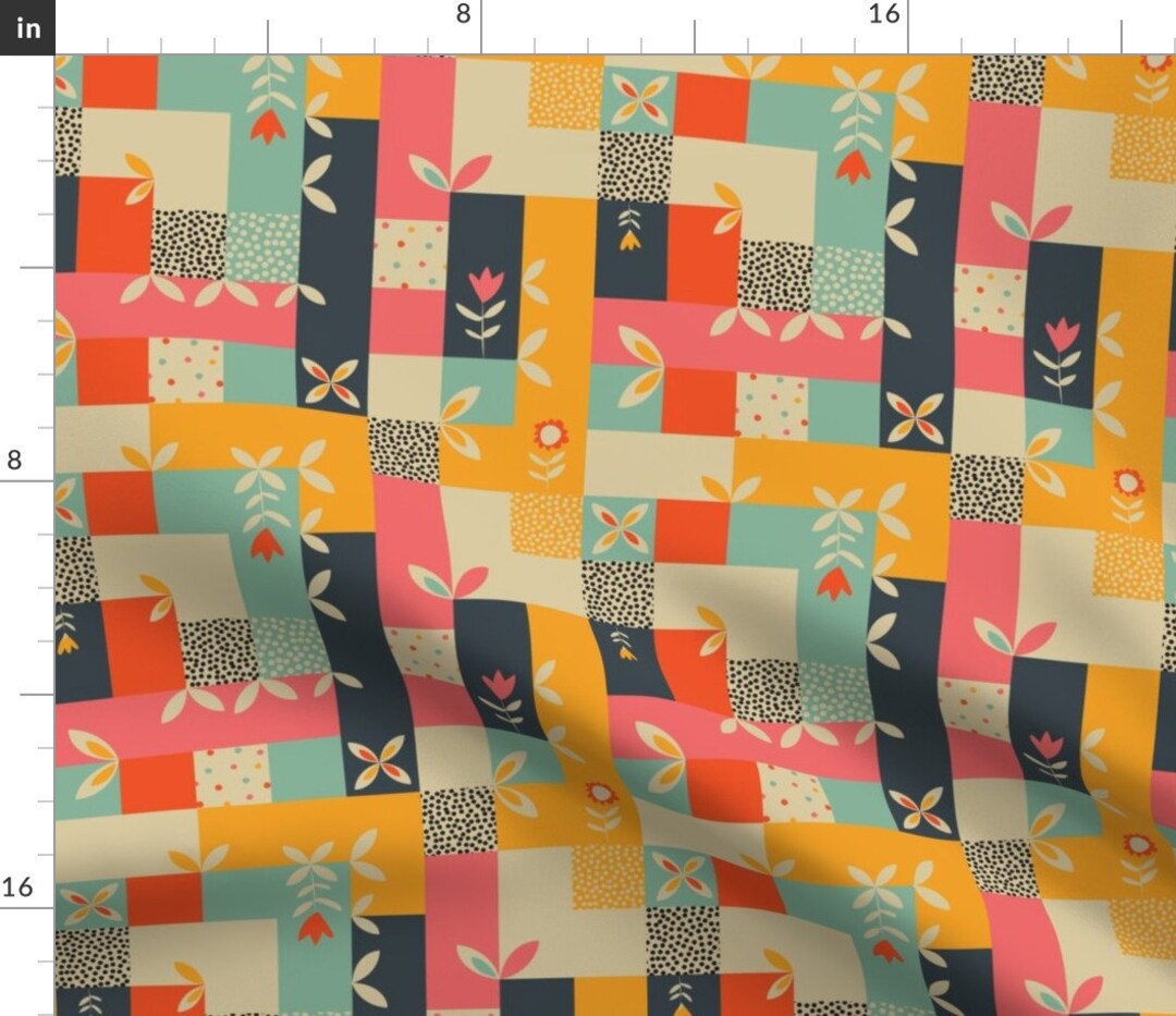 Block Pattern Fabric Block Pattern by Lrstudio Colorful Etsy
