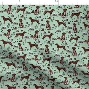 Hiking German Shorthaired Pointer Fabric - German Shorthaired Pointer Dog Fabric By Petfriendly - Cotton Fabric by the Yard with Spoonflower