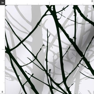 Trees Fabric - Naked Trees By Daria Rosen - Trees Silhouette Black Gray Winter Bare Modern Home Cotton Fabric By The Yard With Spoonflower imagen 3