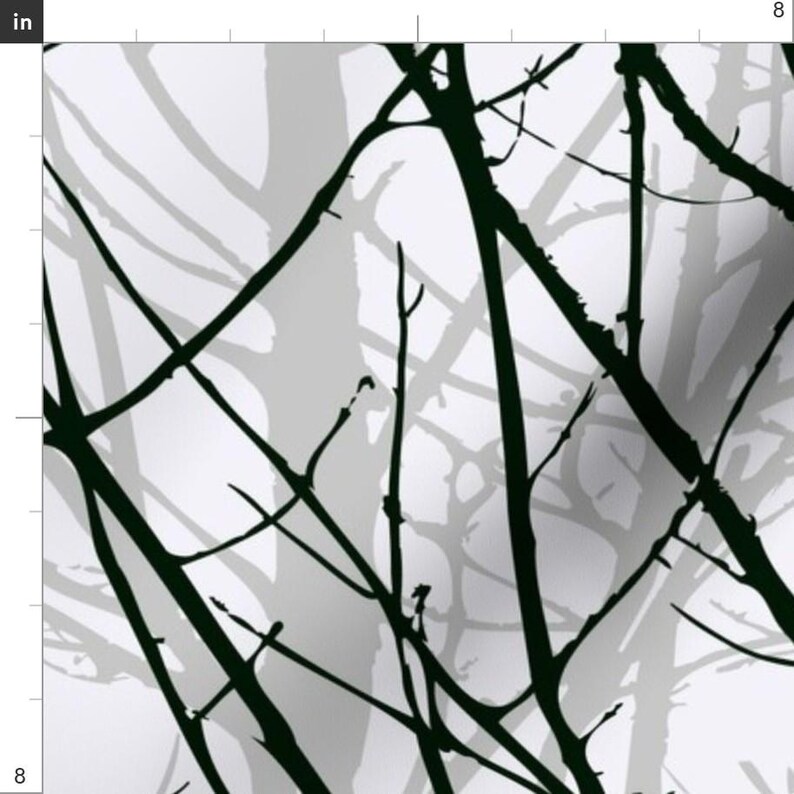 Trees Fabric - Naked Trees By Daria Rosen - Trees Silhouette Black Gray Winter Bare Modern Home Cotton Fabric By The Yard With Spoonflower imagen 3
