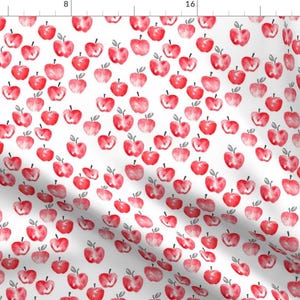 Apples Fabric - Watercolor Apples Red By Littlearrowdesign- Watercolor Fruit Back To School Decor Cotton Fabric By The Yard With Spoonflower