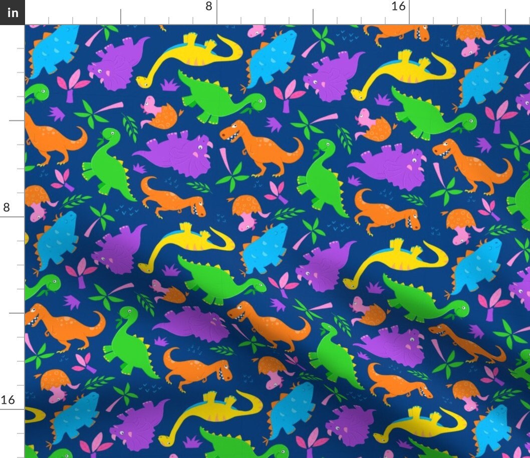 Dinosaur Fabric Dinosaurs By Dalesimpsondesign Dinosaur Etsy