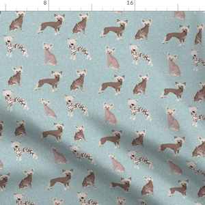 Chinese Crested Fabric - Chinese Crested Pet Quilt B Dog Breed Nursery Quilt By Petfriendly - Cotton Fabric By The Yard With Spoonflower