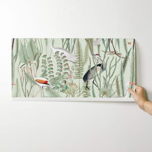 Coastal Wallpaper - Herons In Marsh By Down River Homegoods - Light Green Swamp Bird Removable Self Adhesive Wallpaper Roll by Spoonflower image 9