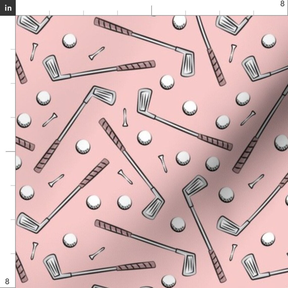 Golf Clubs Fabric Golf Clubs Pink by Littlearrowdesign Etsy