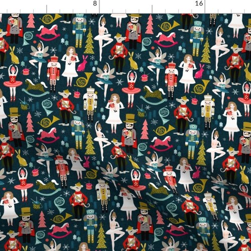Nutcracker Fabric Nutcracker Ballet Xmas Holiday Christmas Etsy