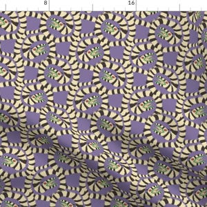Halloween Fabric - Sandworms by flowers_n_fiends -  Stripe Worms Monster Beetle Snake Horror Movie Demon Fabric by the Yard by Spoonflower