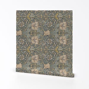 William Morris Inspired Wallpaper - Honeysuckle By Peacoquettedesigns - Victorian Removable Self Adhesive Wallpaper Roll by Spoonflower