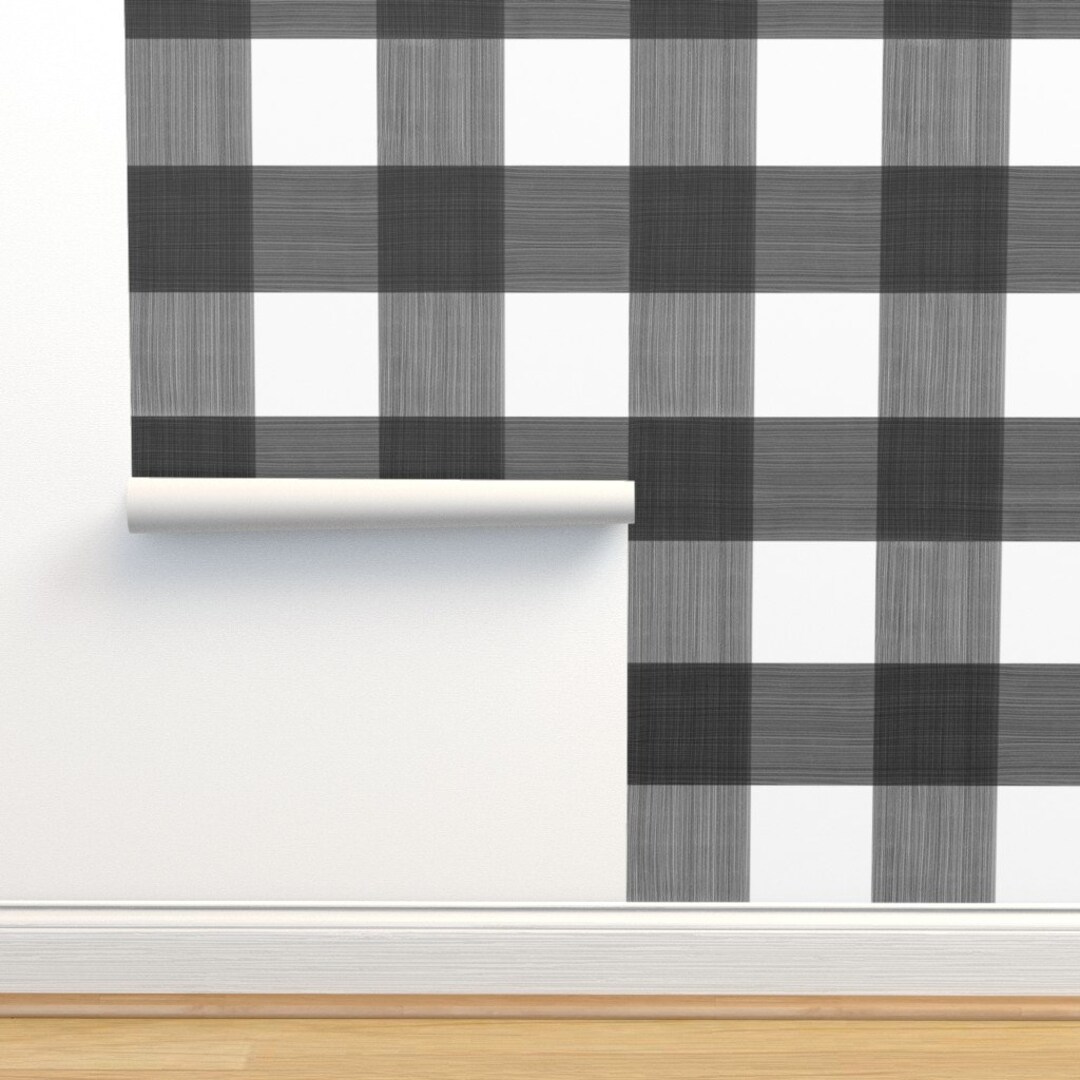 Buffalo Check Wallpaper Black 6 Buffalo Plaid by - Etsy