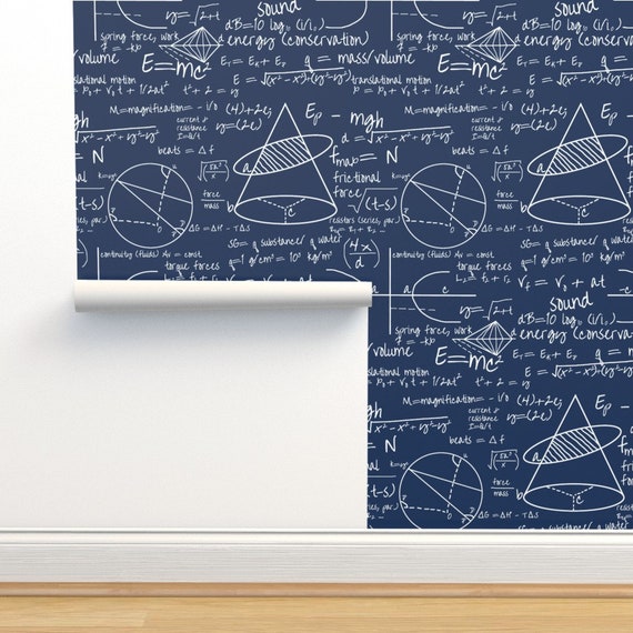 Mathematics Wallpaper Common Equations By Thinlinetextiles Etsy