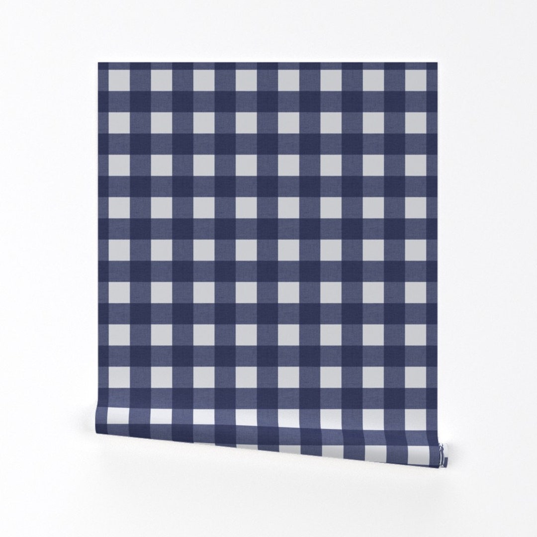 Buffalo Check Wallpaper Buffalo Check Navy by Jillbyers Buffalo Check