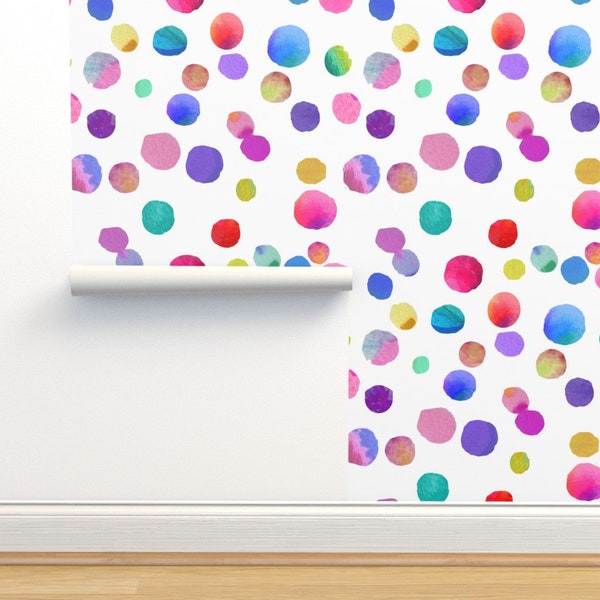 Watercolor Polka Dot Wallpaper Etsy