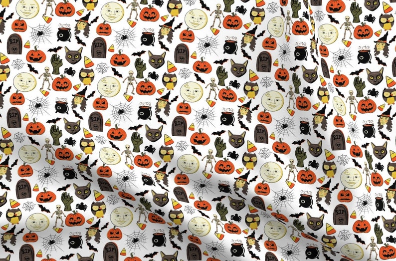 Vintage Halloween Fabric 6 Vintage Halloween By Etsy