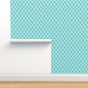 Papel tapiz de cuatro hojas - Turquesa marroquí de Sweetzoeshop - Decoración moderna para el hogar Ropa de cama Ropa de tela de algodón cortada a medida con Spoonflower imagen 4
